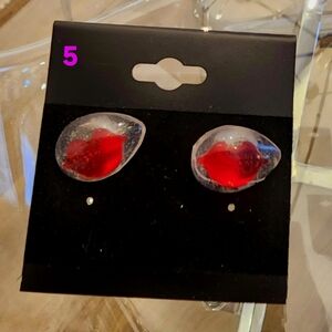 Elegant Red Stud Earrings